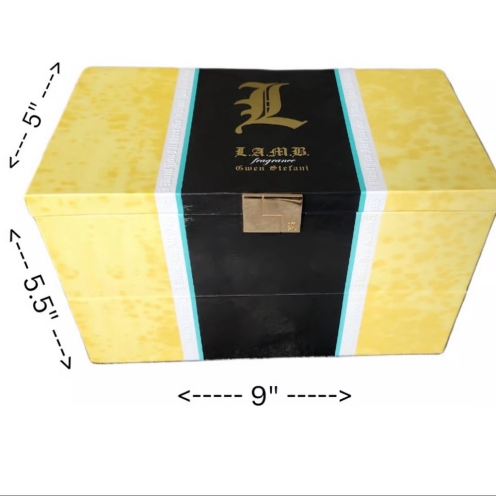 ⭐️ L.A.M.B. Gold and Black Fragrance Box with Teal Interior - Picture 15 of 16